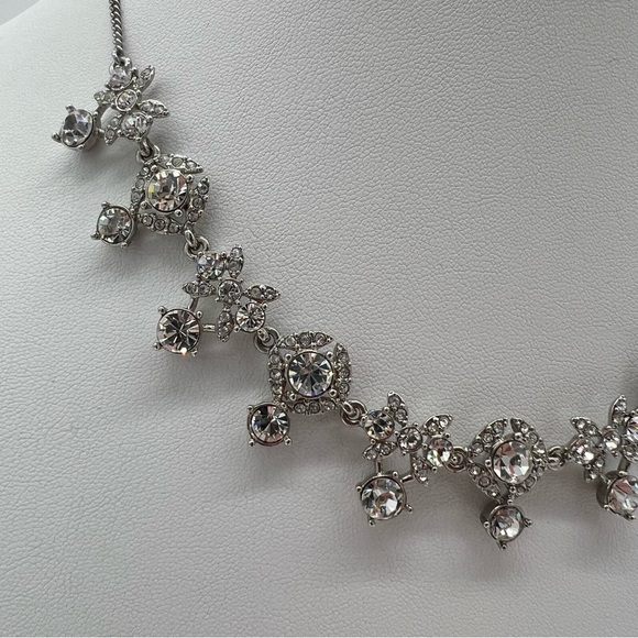 Givenchy Signed Crystal Necklace & Earring Set – Silver Tone - Picture 3 of 11